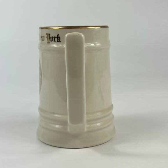 NYU University of New York Beer Mug Stein Coffee Cup Gold Trim Ceramic Vintage - Picture 4 of 9
